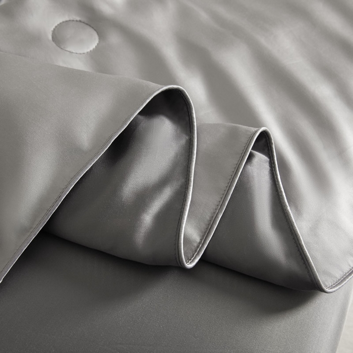 91家纺网 家纺一手货源 找家纺 AB家纺2025新品A类莱赛尔双拼50天丝空调夏被四件套 烟灰-摩登灰
