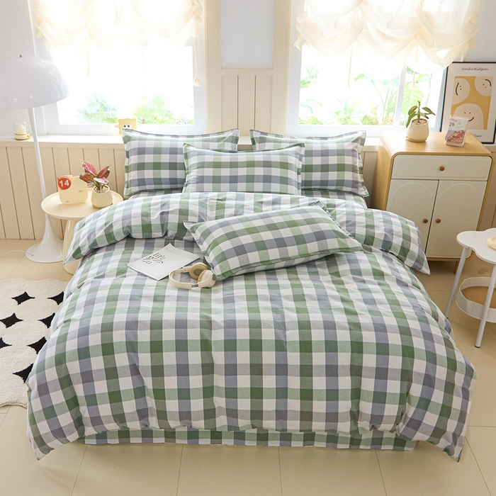 91家纺网 家纺一手货源 找家纺 金泰莱 2025新款色织老粗布四件套全棉四件套纯棉四件套 森眸