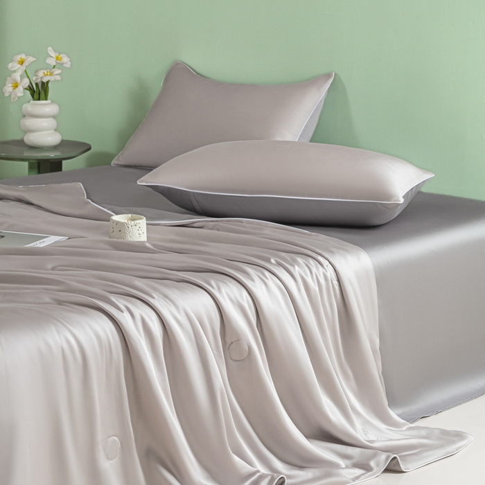 91家纺网 家纺一手货源 找家纺 爱彼家纺 2025夏季新款麻绳款冰丝夏被夏凉被空调被四件套-风格一 麻绳款夏被-青灰+高级灰