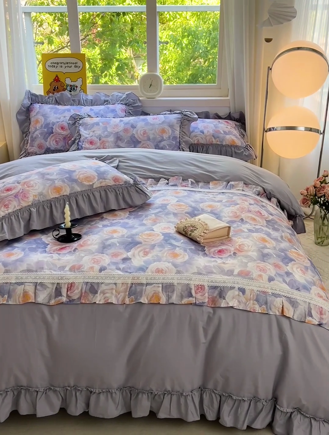 91家纺网 家纺一手货源 找家纺 （总）迪欧芙2025新款全棉法式数码印花床裙四件套