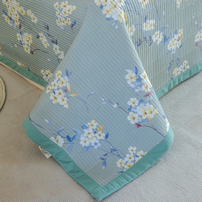 91家纺网 家纺一手货源 找家纺 晨晨家纺2025新款双面全棉夏被四件套 青棠