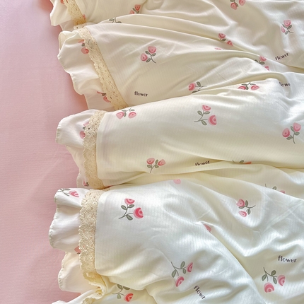 91家纺网 家纺一手货源 找家纺 （总）南北家居 2025新款A类宝宝棉双层纱系列四件套-花边款