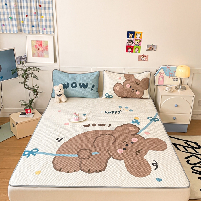 91家纺网 家纺一手货源 找家纺 川悦生活 2025新款大版冰豆豆凉豆豆凉席 表演小狗