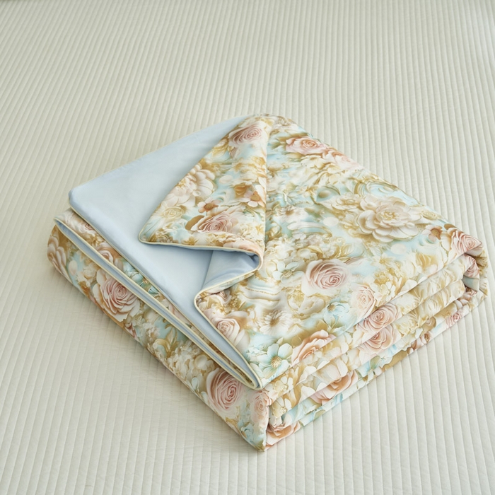 91家纺网 家纺一手货源 找家纺 子由家居 2025新款5D凉感大豆夏被 5D-玫瑰绿