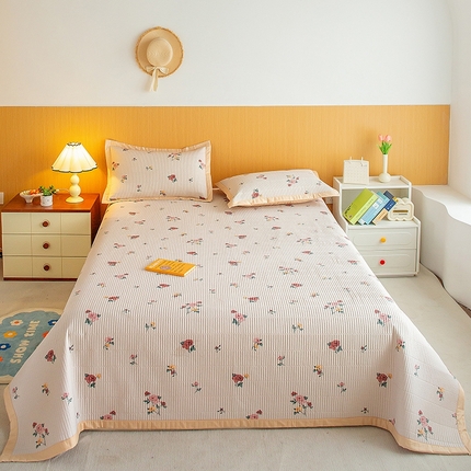 晨晨家纺2025新款双面全棉床盖款三件套 蝶恋花