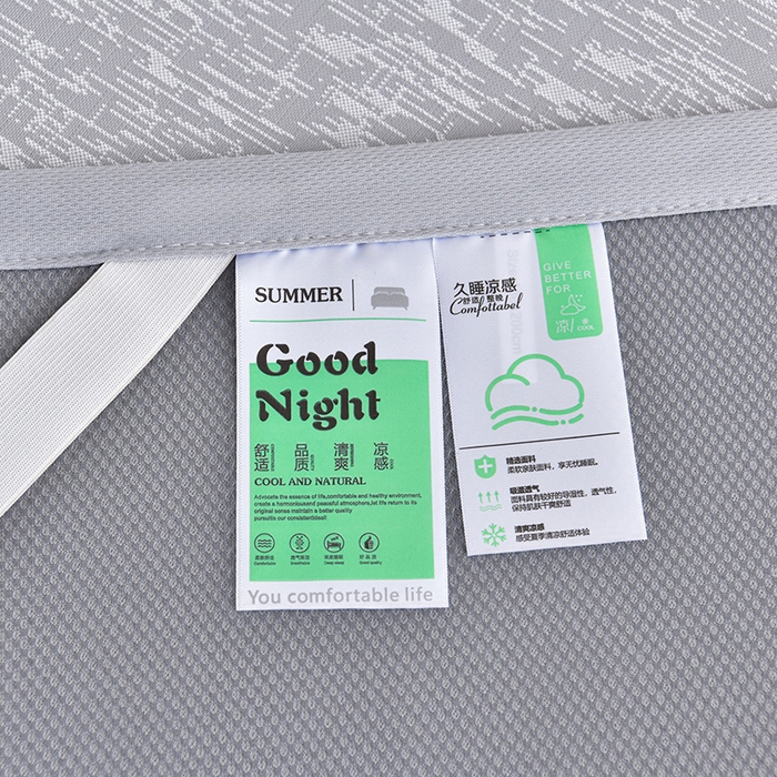 91家纺网 家纺一手货源 找家纺 慕婷家纺 2025新款凉感丝提花冰丝席 素雅灰