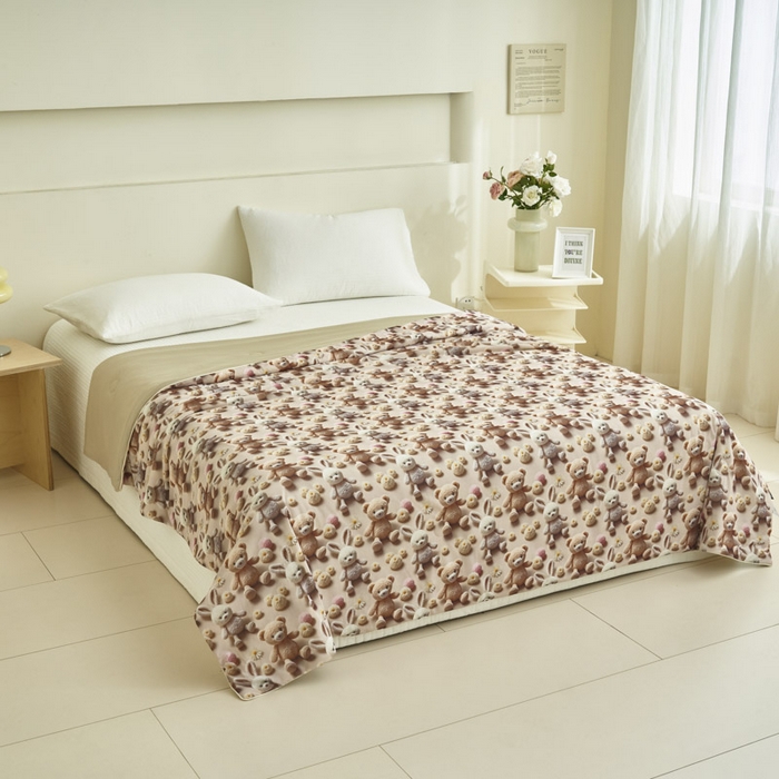 91家纺网 家纺一手货源 找家纺 子由家居 2025新款5D凉感大豆夏被 5D-兔兔熊