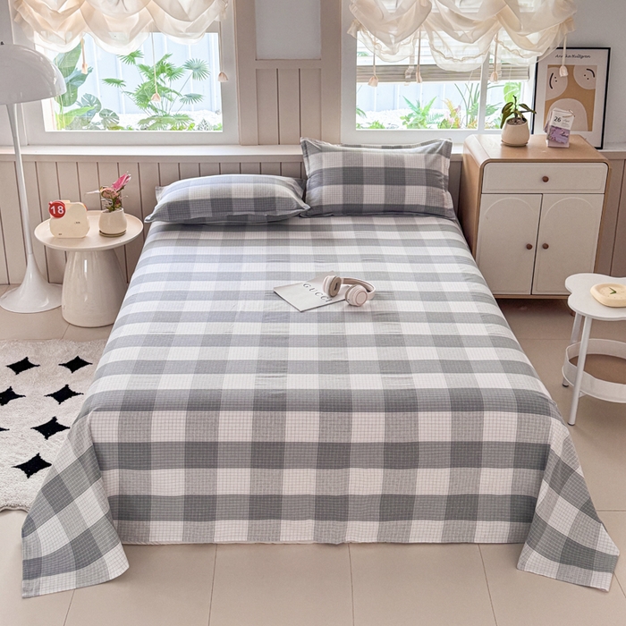 91家纺网 家纺一手货源 找家纺 金泰莱 2025新款色织老粗布四件套全棉四件套纯棉四件套 北柒