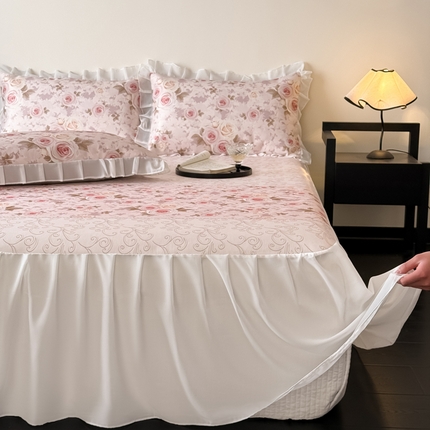 91家纺网 家纺一手货源 找家纺 （总）典曼家纺 2025春夏新款高精密800D数码印花冰丝雪纺床裙款凉席席子