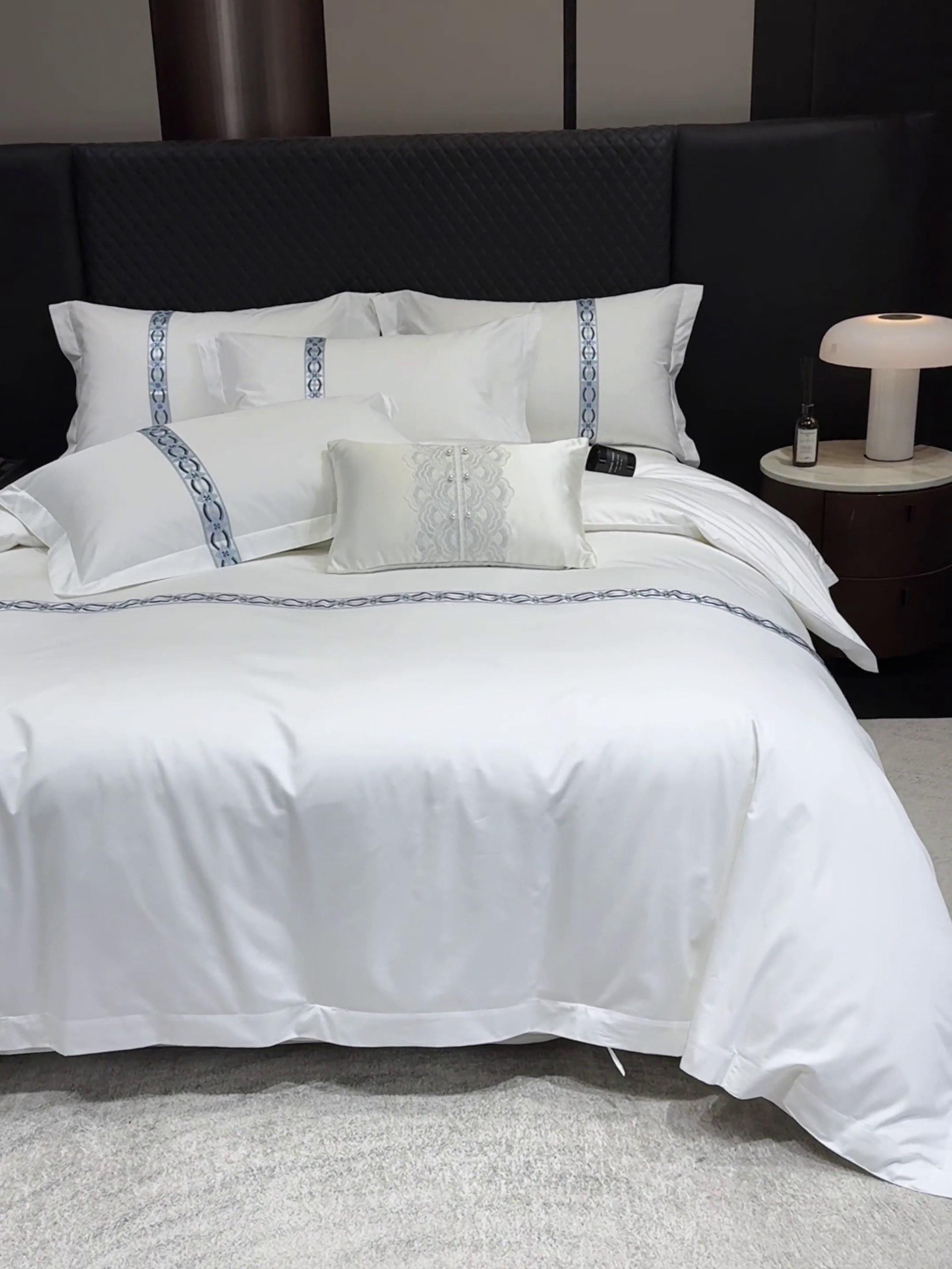 91家纺网 家纺一手货源 找家纺 优必恩 2025新款高支高密民宿酒店织带款四件套套件 暖心