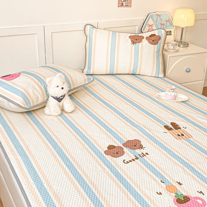 91家纺网 家纺一手货源 找家纺 川悦生活 2025新款大版冰豆豆凉豆豆凉席 爱生活的小熊