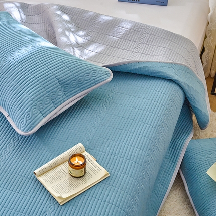 X猫先生 2025新款全棉纯色床盖全棉床盖糖果系列 糖果-天青蓝