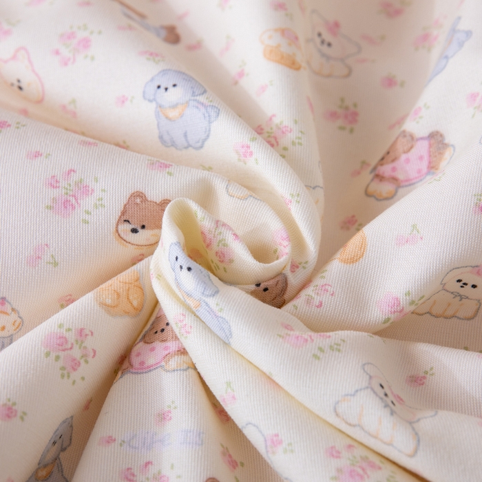 91家纺网 家纺一手货源 找家纺 南北家居 2025新款针织棉双层纱夏被四件套 呆呆熊