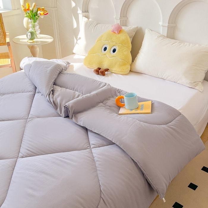 91家纺网 家纺一手货源 找家纺 百花王2025新款原棉大豆被被子被芯 灰色