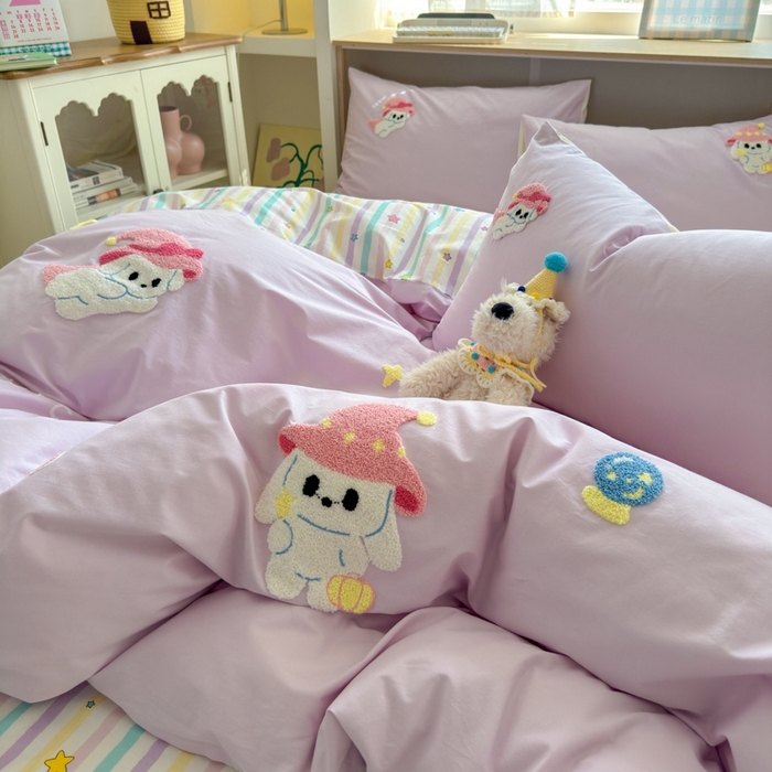 91家纺网 家纺一手货源 找家纺 如意朵2025新款全棉毛巾绣四件套 魔法师