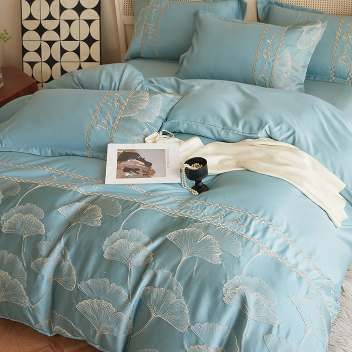 91家纺网 家纺一手货源 找家纺 （总）菲儿2025新款冰丝浮雕提花绣花四件套