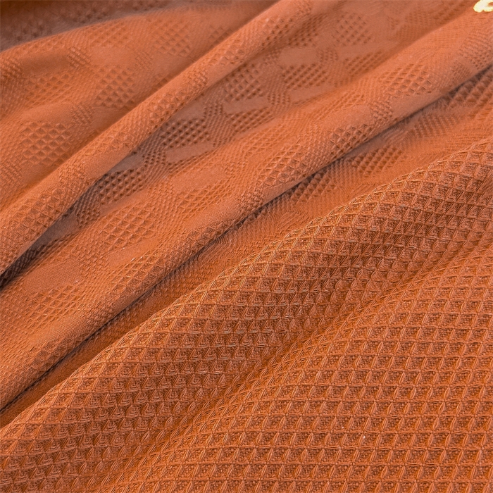 91家纺网 家纺一手货源 找家纺 曼町家居 2025新款全棉华夫格床笠 丁香棕