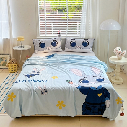 海岛哥哥 2025新款水洗棉大版卡通夏被 萌萌兔子