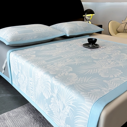 91家纺网 家纺一手货源 找家纺 （总）典曼家纺 2025春夏新款PE凉感提花床席床笠凉席席子