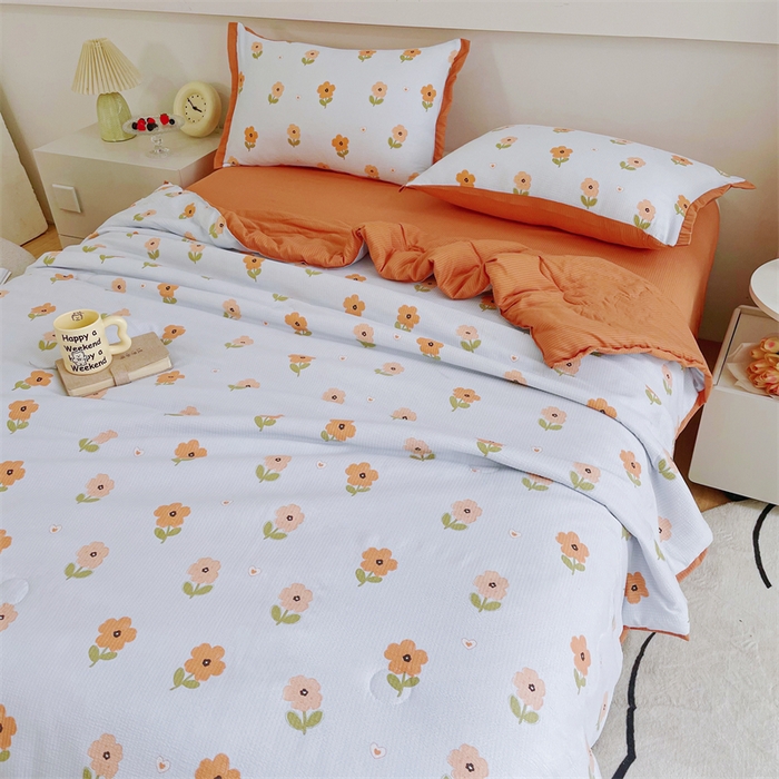 91家纺网 家纺一手货源 找家纺 南北家居 2025新款亲肤泡泡棉提花夏被 晓春