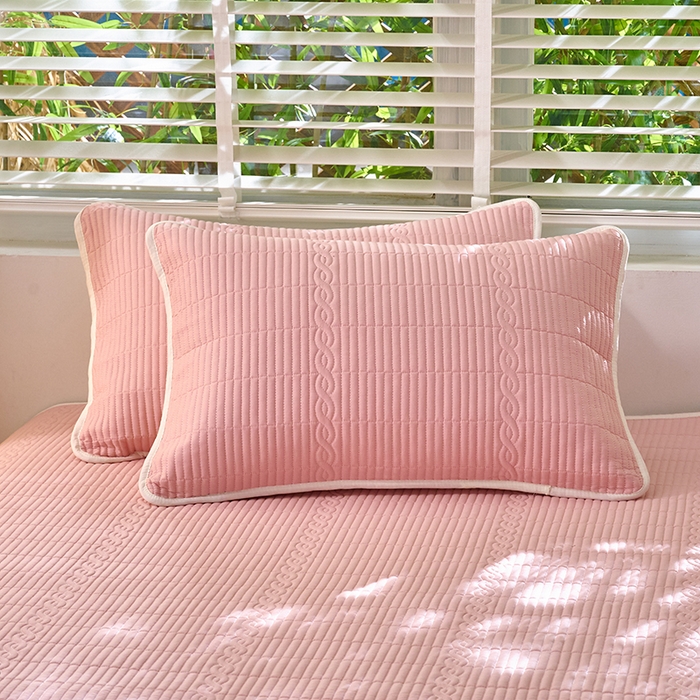 91家纺网 家纺一手货源 找家纺 X猫先生 2025新款全棉纯色床盖全棉床盖糖果系列 糖果-水柿粉