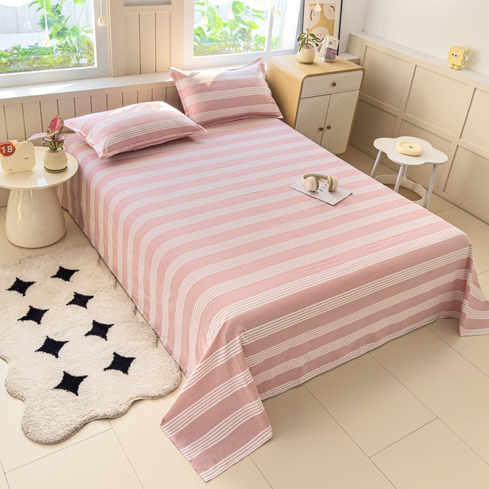 91家纺网 家纺一手货源 找家纺 金泰莱 2025新款色织老粗布四件套全棉四件套纯棉四件套 错落