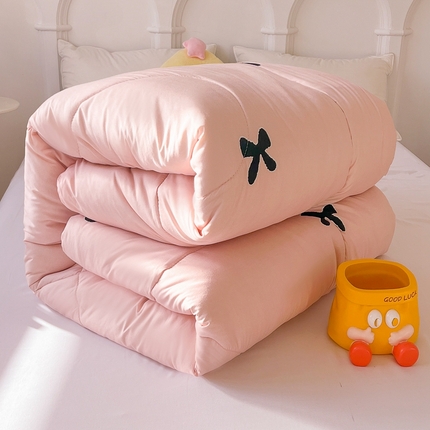 百花王2025新款原棉大豆被被子被芯 蝴蝶结粉色