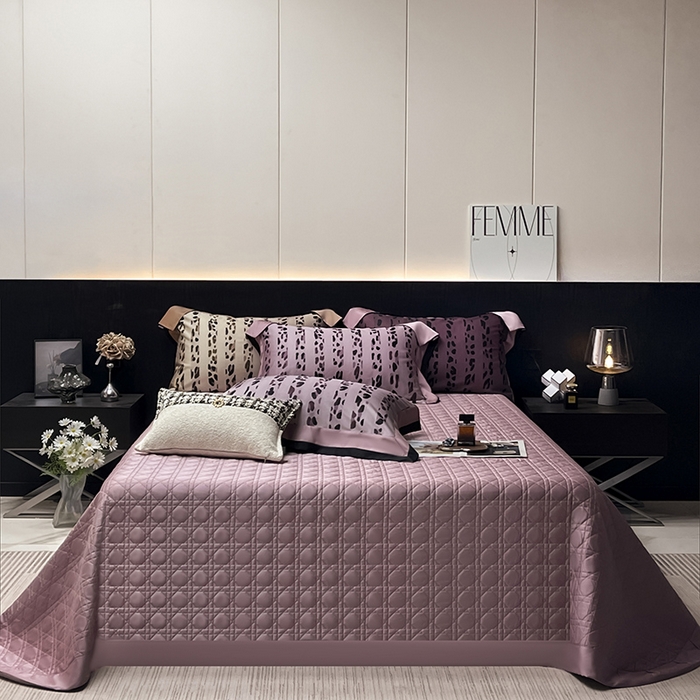 91家纺网 家纺一手货源 找家纺 爱妮菲2025新款高端轻奢A类母婴级天丝棉印花四件套纯棉全棉高端夏季丝滑裸睡长绒棉被套真丝床上用品   雨棠