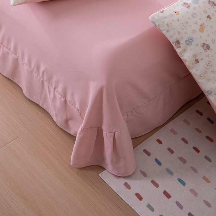 91家纺网 家纺一手货源 找家纺 南北家居 2025新款针织棉双层纱夏被四件套 呆呆熊