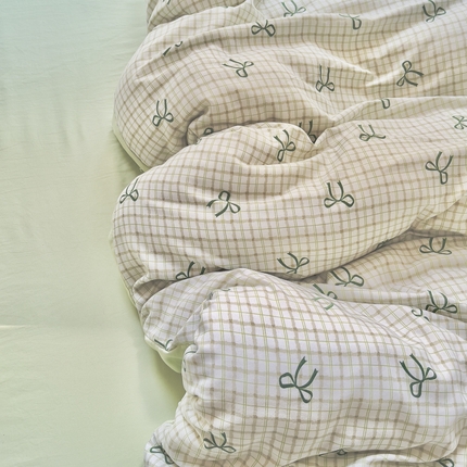 南北家居 2025新款A类宝宝棉双层纱系列四件套-普通款 夏日情节