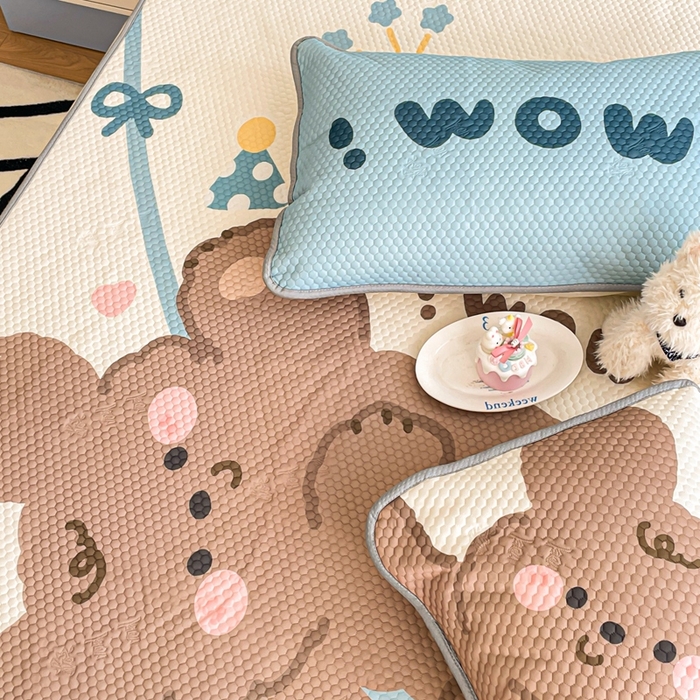 91家纺网 家纺一手货源 找家纺 川悦生活 2025新款大版冰豆豆凉豆豆凉席 表演小狗