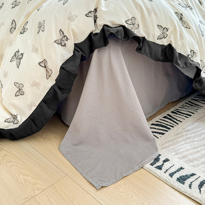 91家纺网 家纺一手货源 找家纺 佳一家纺 2025新款亲肤水洗棉四件套系列 蝶舞