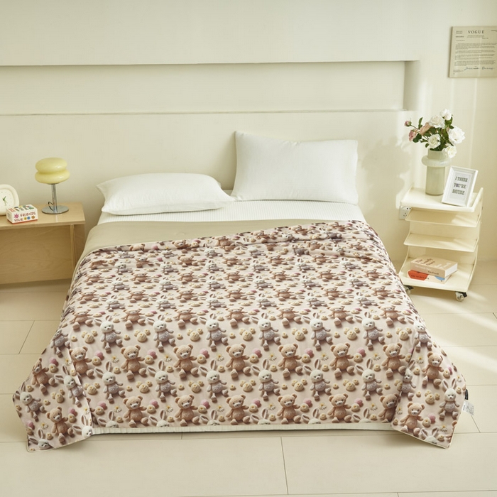 91家纺网 家纺一手货源 找家纺 子由家居 2025新款5D凉感大豆夏被 5D-兔兔熊