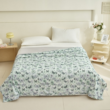 91家纺网 家纺一手货源 找家纺 子由家居 2025新款5D凉感大豆夏被 5D-蝴蝶纷飞