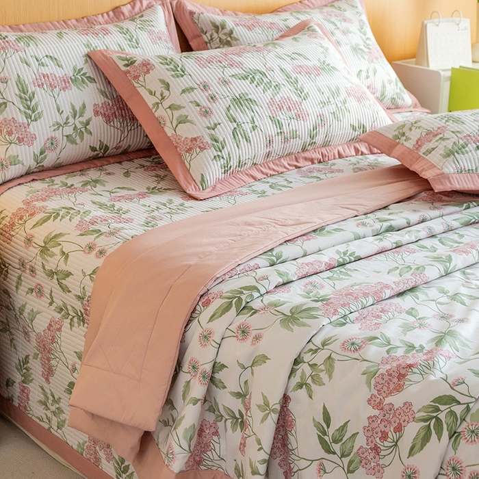 91家纺网 家纺一手货源 找家纺 晨晨家纺2025新款双面全棉夏被四件套 萱梦