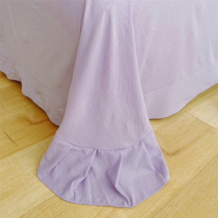 91家纺网 家纺一手货源 找家纺 南北家居 2025新款亲肤泡泡棉提花夏被 紫色香