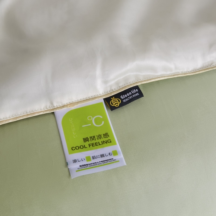 91家纺网 家纺一手货源 找家纺 AB家纺2025新品A类莱赛尔双拼50天丝空调夏被四件套 珍珠白-梨花黄