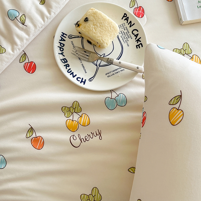 91家纺网 家纺一手货源 找家纺 麦伦家居 2025新款云柔针织棉大豆夏凉被 樱桃画