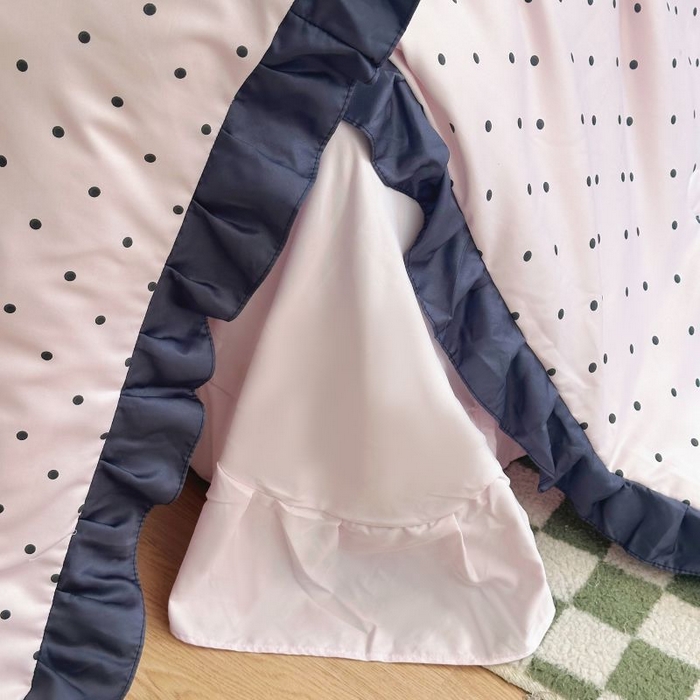 91家纺网 家纺一手货源 找家纺 绣女坊  2025新款水洗天丝夏被四件套 粉色圆点