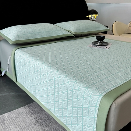 91家纺网 家纺一手货源 找家纺 （总）典曼家纺 2025春夏新款PE凉感提花床席床笠凉席席子