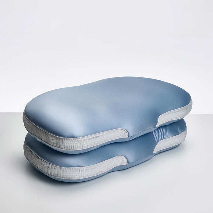 91家纺网 家纺一手货源 找家纺 昕科 2025新款丝光绵豆枕-异型护颈椭圆枕头羽丝棉成人颈椎枕芯 丝光绵豆枕-蓝色