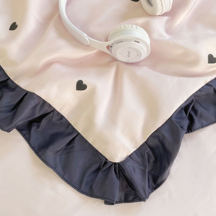 91家纺网 家纺一手货源 找家纺 绣女坊  2025新款水洗天丝夏被四件套 粉色爱心