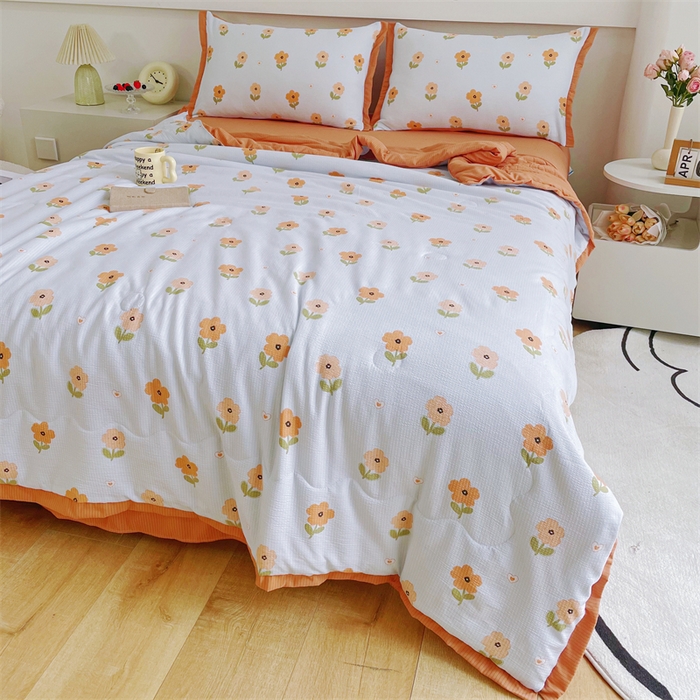 91家纺网 家纺一手货源 找家纺 南北家居 2025新款亲肤泡泡棉提花夏被 晓春