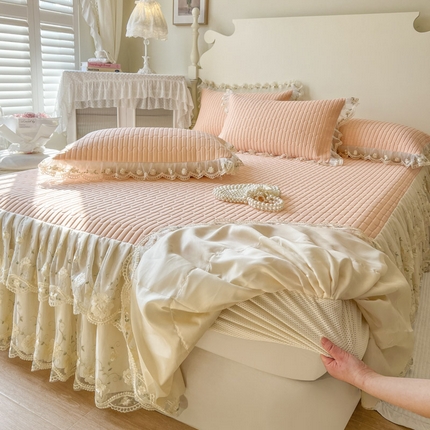 恋尚 2025新款乳胶凉感床笠裙-甜朵【控价170起】 甜朵-浅玉