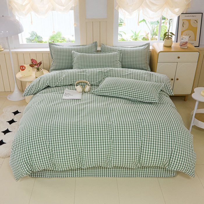 91家纺网 家纺一手货源 找家纺 金泰莱 2025新款色织老粗布四件套全棉四件套纯棉四件套 如夏