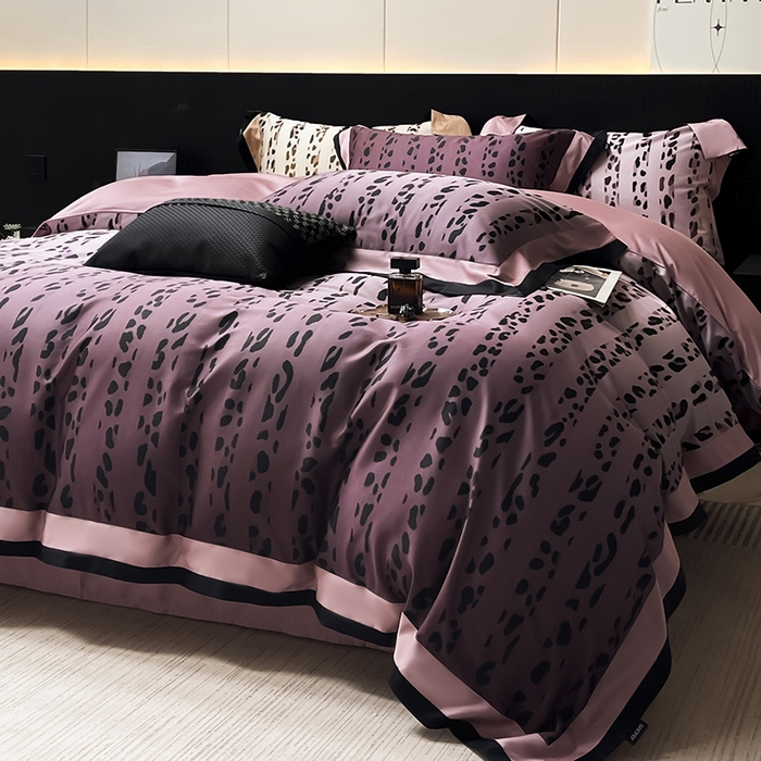 91家纺网 家纺一手货源 找家纺 爱妮菲2025新款高端轻奢新品A类100支天丝棉夹棉床盖床笠四件套全棉纯棉床单加厚高端数码印花长绒棉床上用品 雨棠