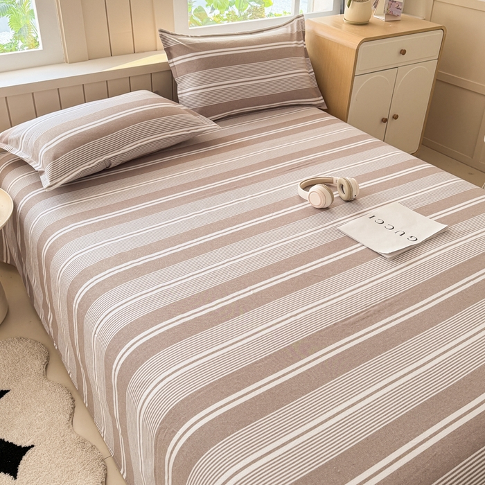 91家纺网 家纺一手货源 找家纺 金泰莱 2025新款色织老粗布四件套全棉四件套纯棉四件套 咖格