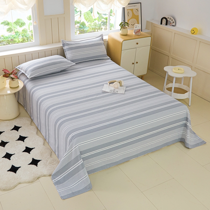 91家纺网 家纺一手货源 找家纺 金泰莱 2025新款色织老粗布四件套全棉四件套纯棉四件套 浅陌