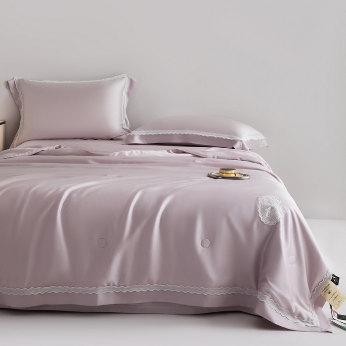 91家纺网 家纺一手货源 找家纺 桂雅居2025新款80支进口莱赛尔双丝夏被-达芙妮 香盈紫