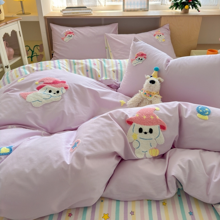 91家纺网 家纺一手货源 找家纺 如意朵2025新款全棉毛巾绣四件套 魔法师